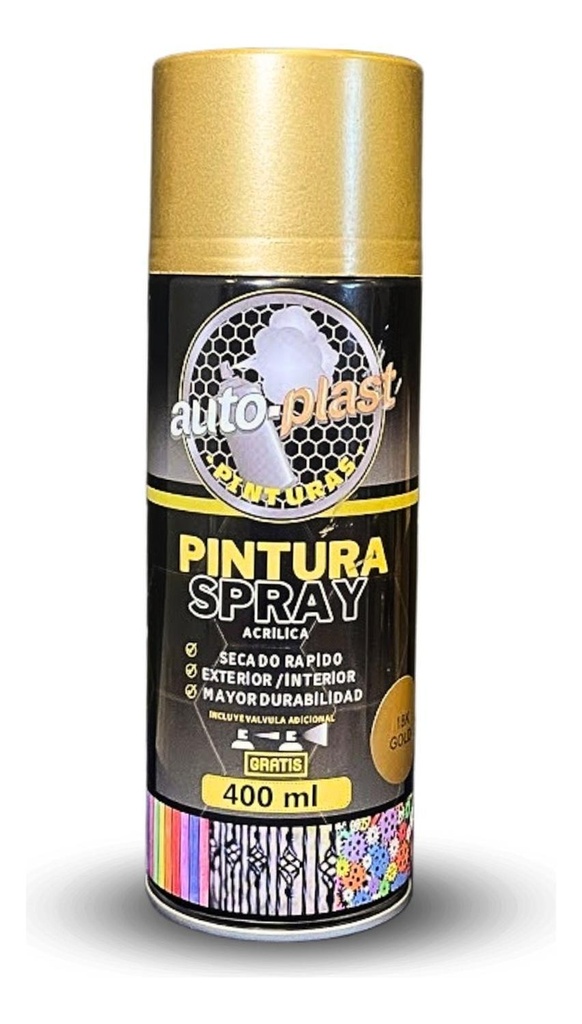 Spray Cromado Oro Gold 18k 400ml Calidad
