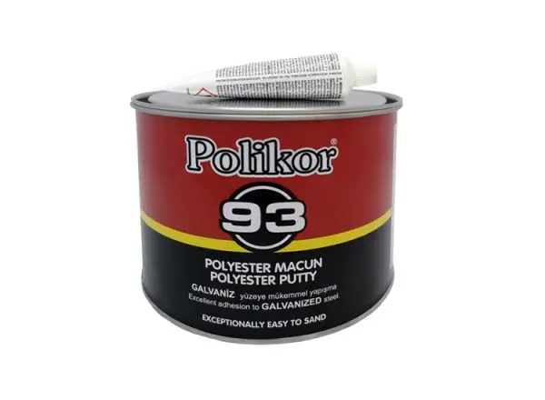 POLIKOR 93 POLYESTER ELASTIC PUTTY 2,5KG+POMO 60GR