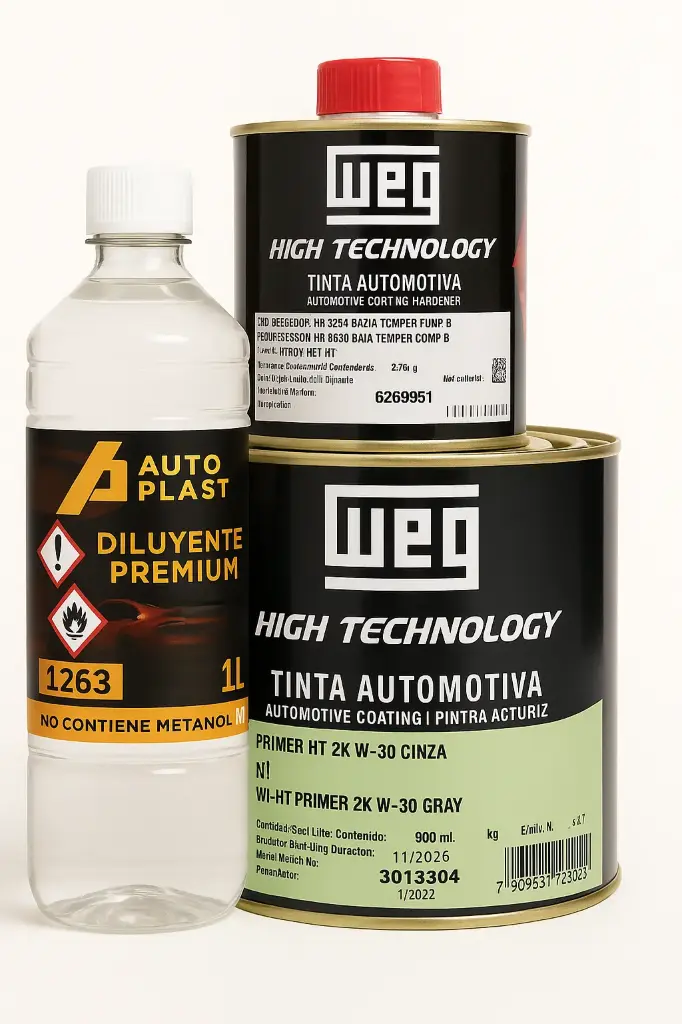 KIT WEG PRIMER 2K W-30 GRIS + CATALIZADOR  + DIL. SIN METANOL ( 2,1 LT )