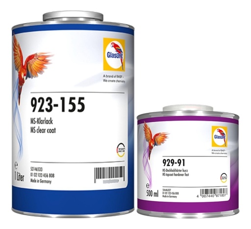 [KITGLASU1551LT] KIT Glasurit Barniz 155 Automotriz Clear + Cata 091  1,5lts