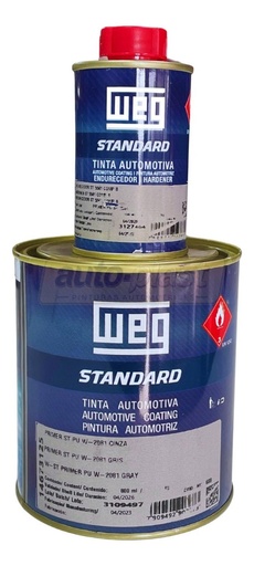 [KITWEG2081] KIT Primer Aparejo Automotriz W2081 2k MS Gris + Cata  900ml