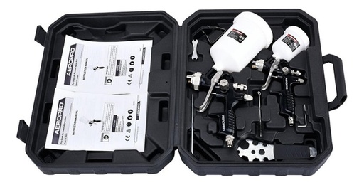 [R8031K9-A] KIT Pistolas Aeropro Maleta Hvlp 1.3mm + 1.0mm Retoque